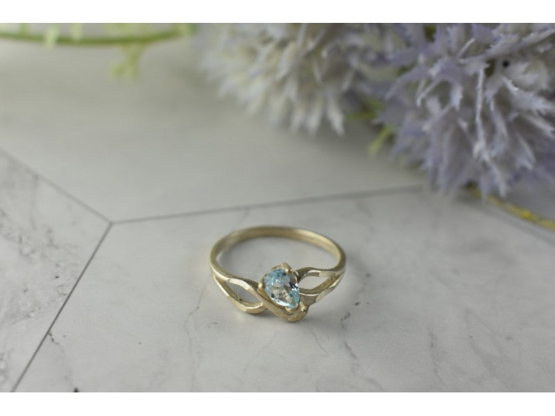 Vintage 925 Sterling Silver Blue Spinel Ring Size 8