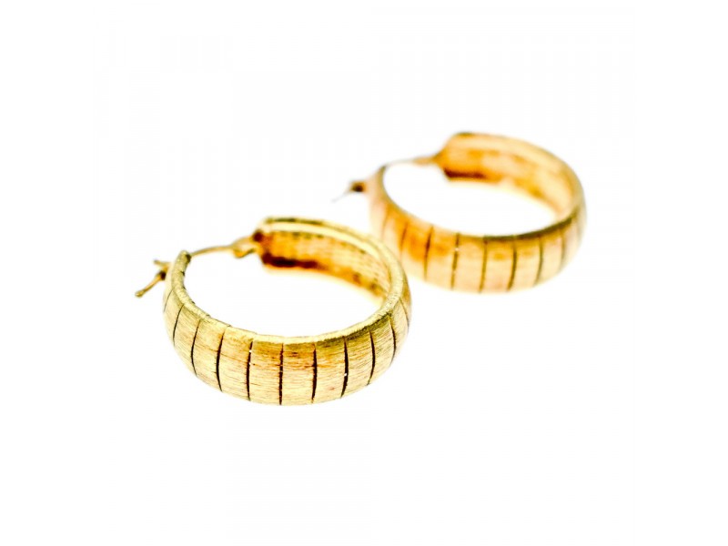925 Sterling Silver Gold Plated Earrings Italy