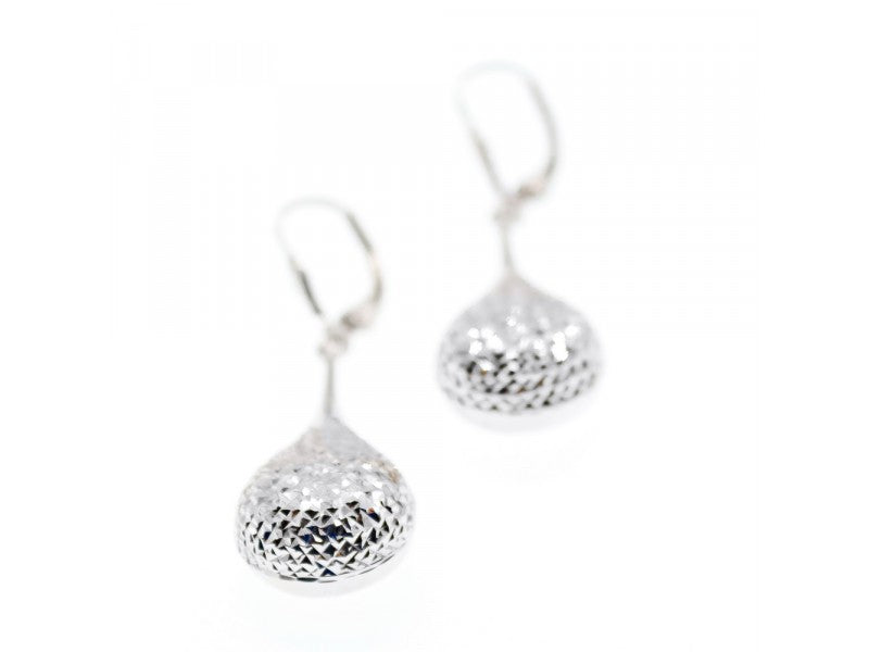 10K White Gold Earrings Italy