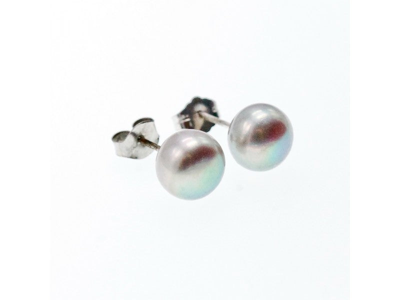 925 Sterling Silver Gray Pearls Earrings