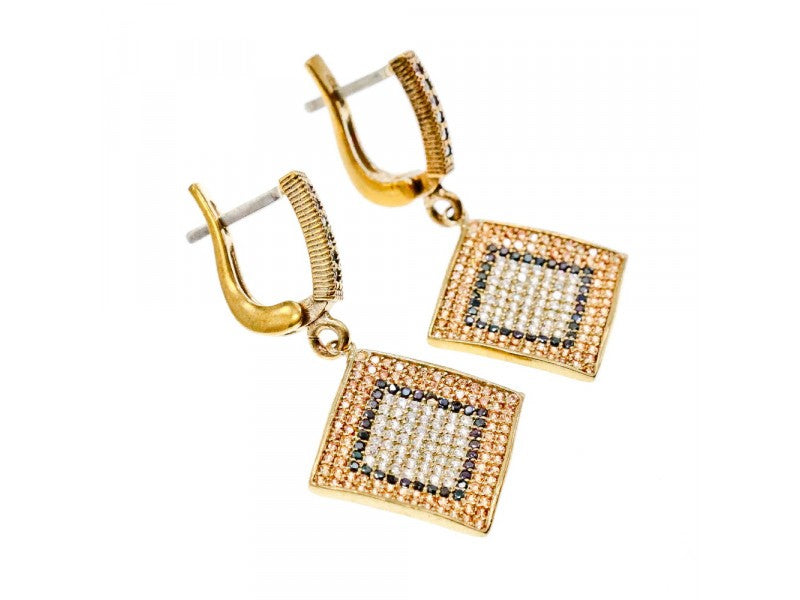925 Sterling Silver with Gilding CZ & Black Jade Set