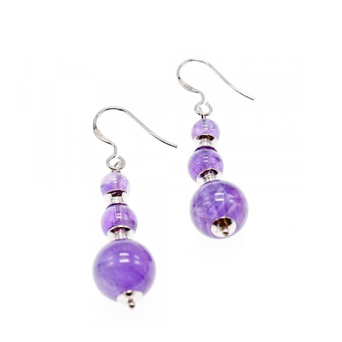925 Sterling Silver Amethyst Earrings