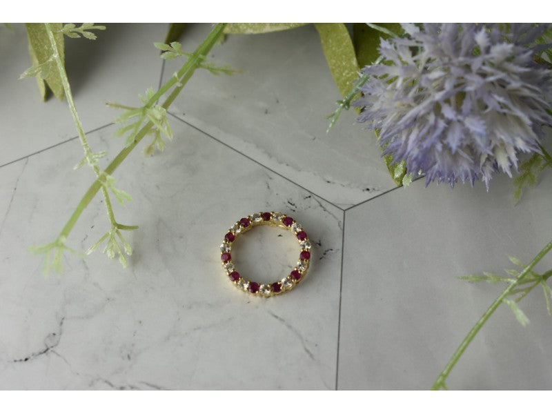 10K Yellow Gold Pink and Colorless Spinel Pendant