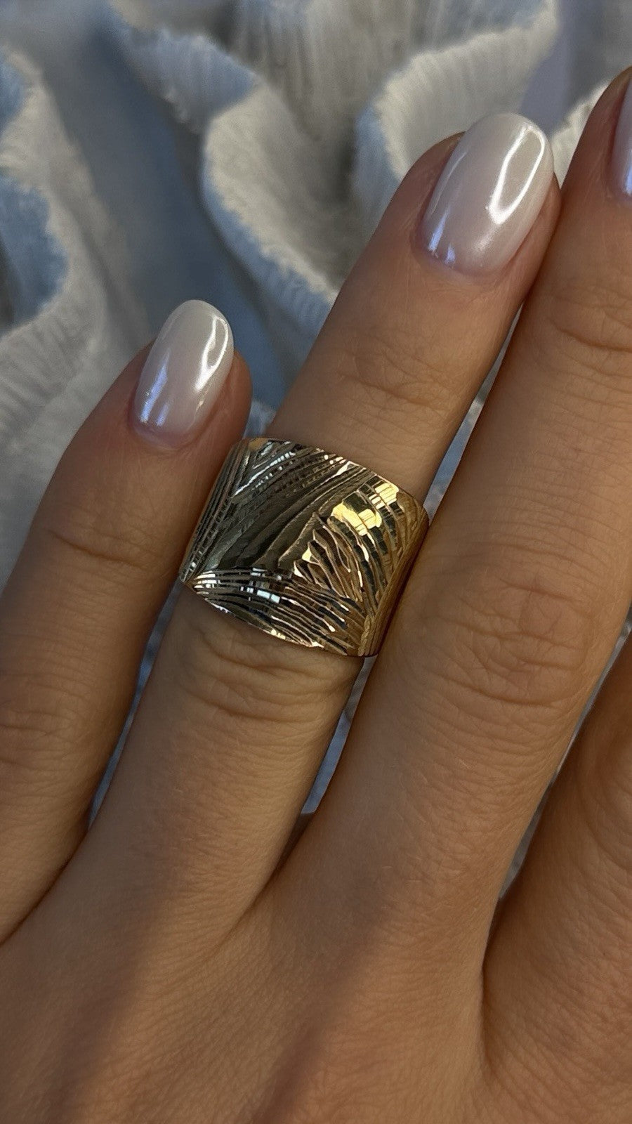 Elegant Italy Milor 925 Sterling Silver Gold Plated Ring Size 6