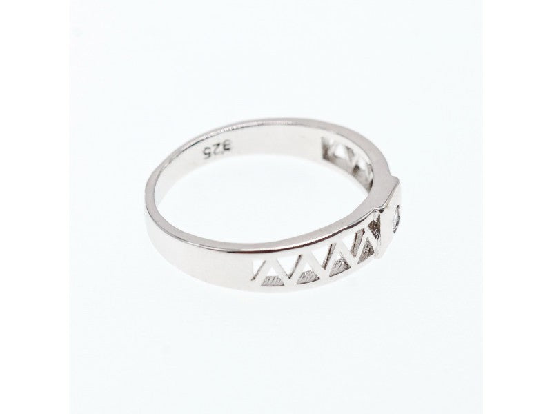 925 Sterling Silver CZ Band Ring Size 8