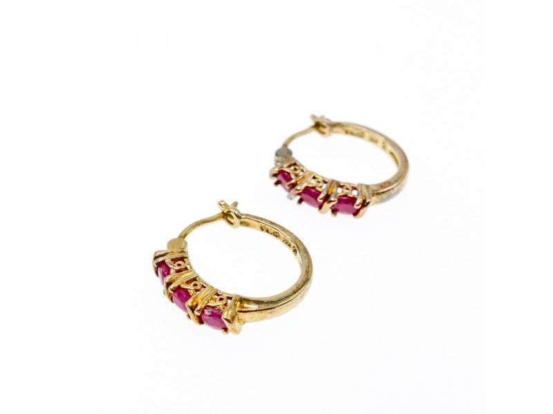925 Sterling Silver Gold Plated Pink Spinel Earrings