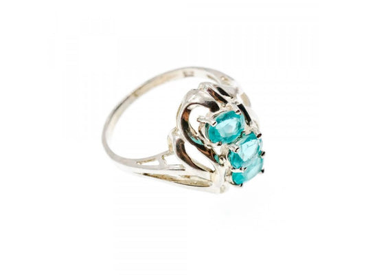 925 Sterling Silver Topaz Ring Size 9.25