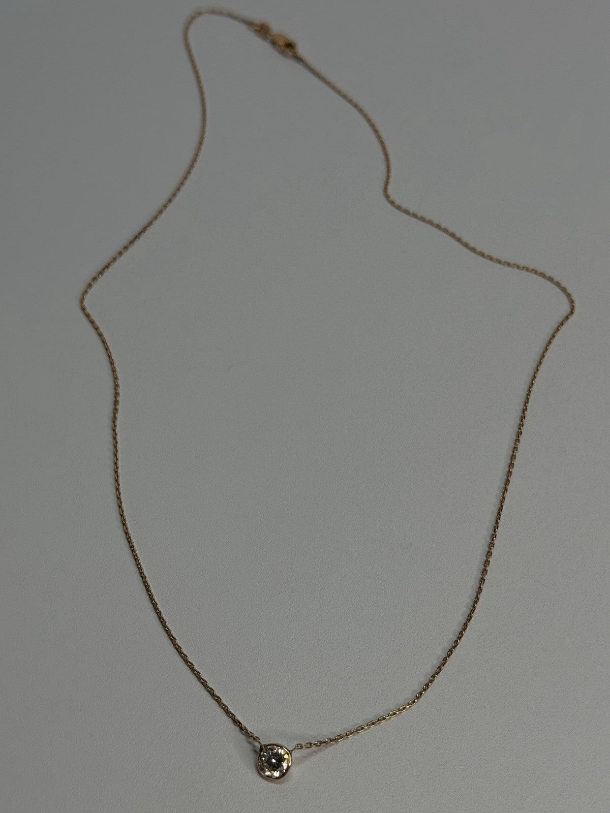 14K YELLOW GOLD DIAMOND 0.56 CARAT NECKLACE LENGTH 18 INCH