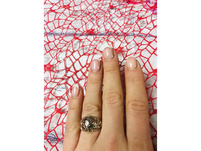 925 Sterling Silver Gold Plated Inserts Ring Size 6.5