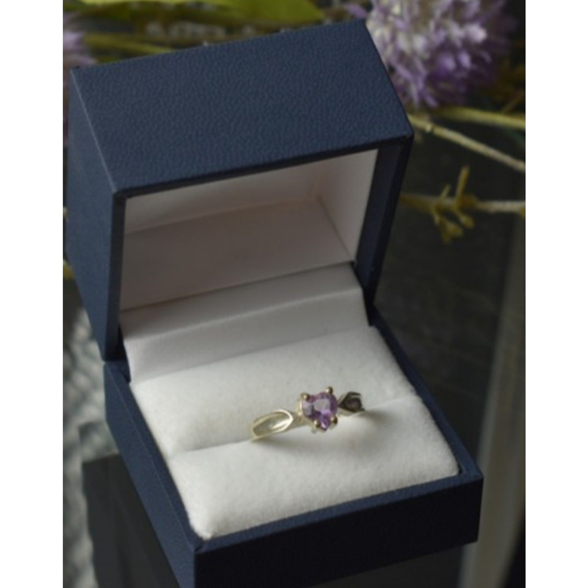 925 Sterling Silver Amethyst Ring Size 6.5