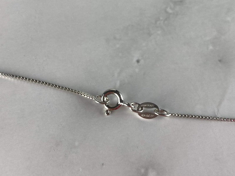 925 Sterling Silver White Topaz Chain With Cross Italy