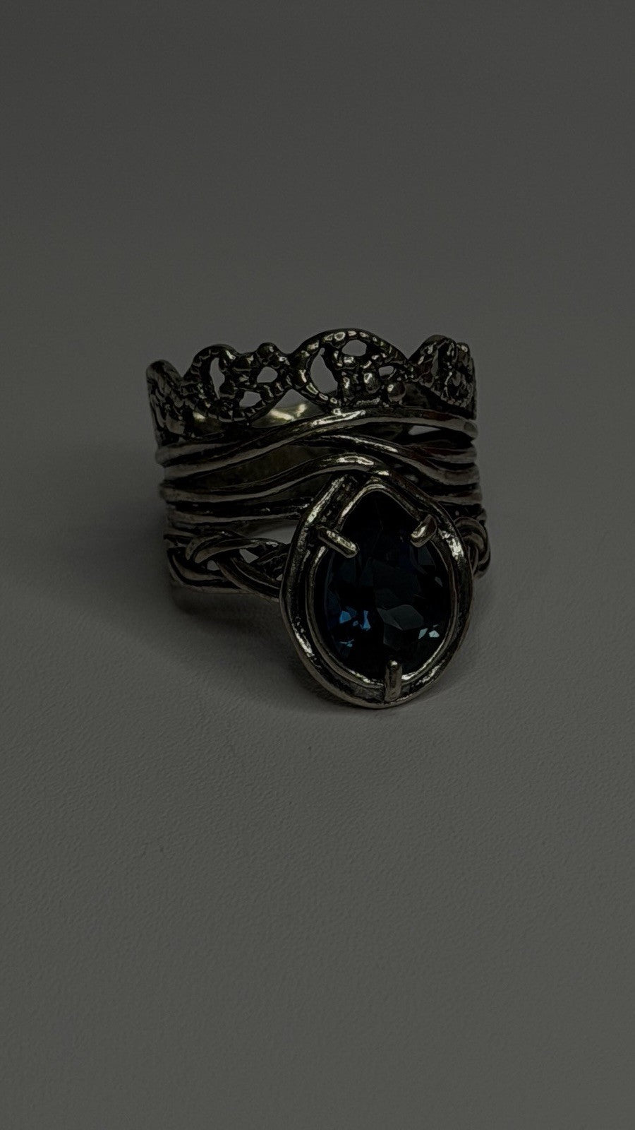 Israel Vintage 925 Sterling Silver Aquamarine Ring Size 6