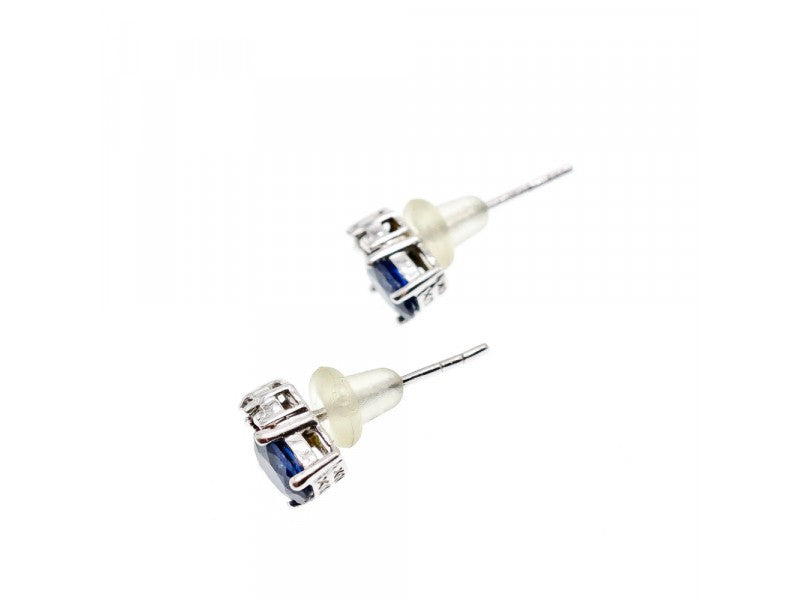 10K White Gold London Blue Topaz & Diamonds Earrings