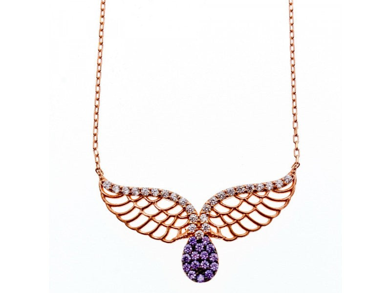 925 Sterling Silver Gold Plated CZ Necklace Turkey