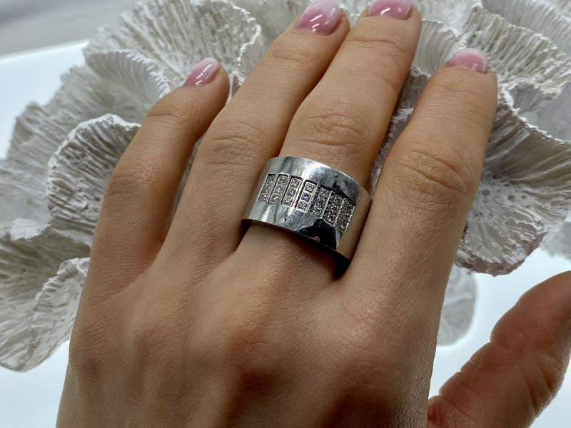 Stainless Steel Ring With CZ Size 11.5
