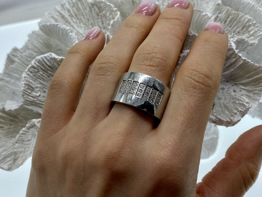 Stainless Steel Ring With CZ Size 11.5