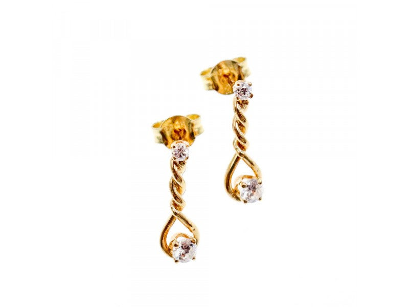 14K Yellow Gold Diamonds Milor Italy Earrings
