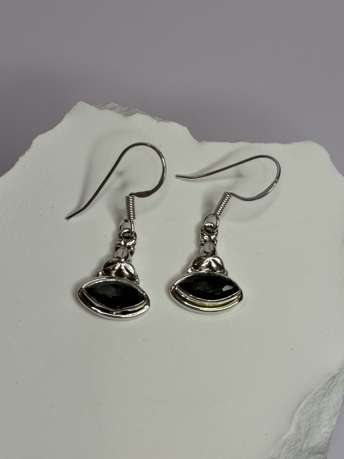 925 Sterling Silver Alexandrite Earrings Length 1.3 Inch
