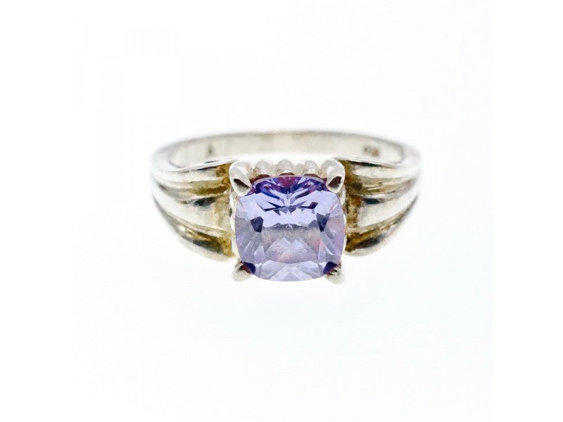 Vintage 925 Sterling Silver Amethyst Ring Size 11.75