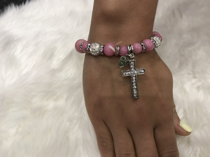 Beautiful Bracelet with Cross and CZ