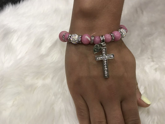 Beautiful Bracelet with Cross and CZ