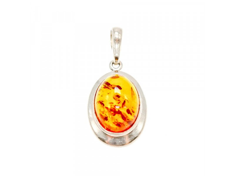 925 Sterling Silver Amber Pendant