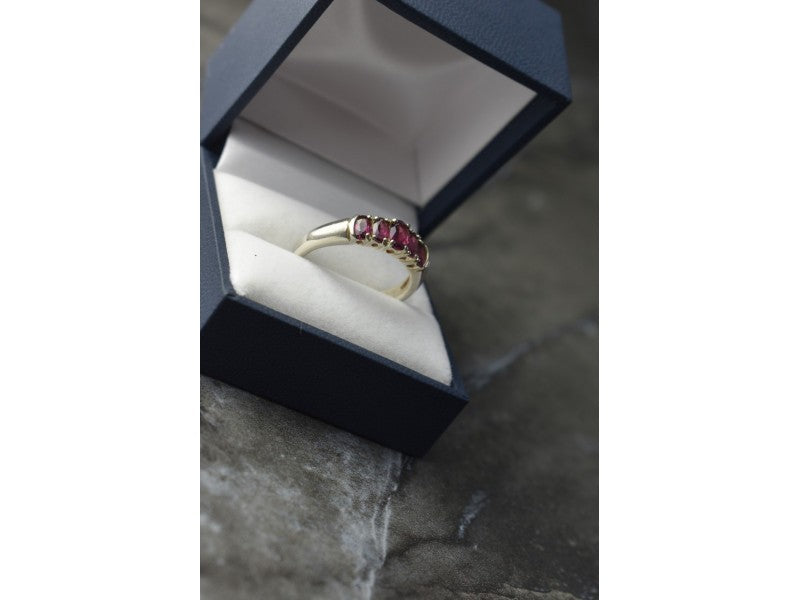 925 Sterling Silver Rubellite Ring Size 10