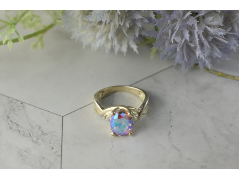 925 Sterling Silver Mystic CZ Ring Size 7.25