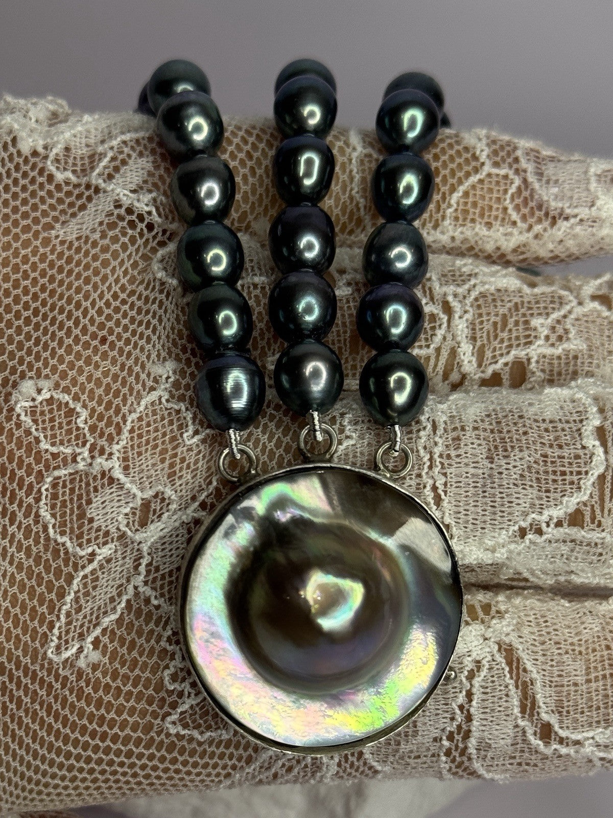925 Sterling Silver Unique Bracelet Freshwater Pearls Lenght 8 Inch