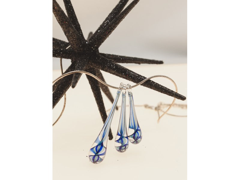 925 Sterling Silver Jewelry Glass Chain With Pendant
