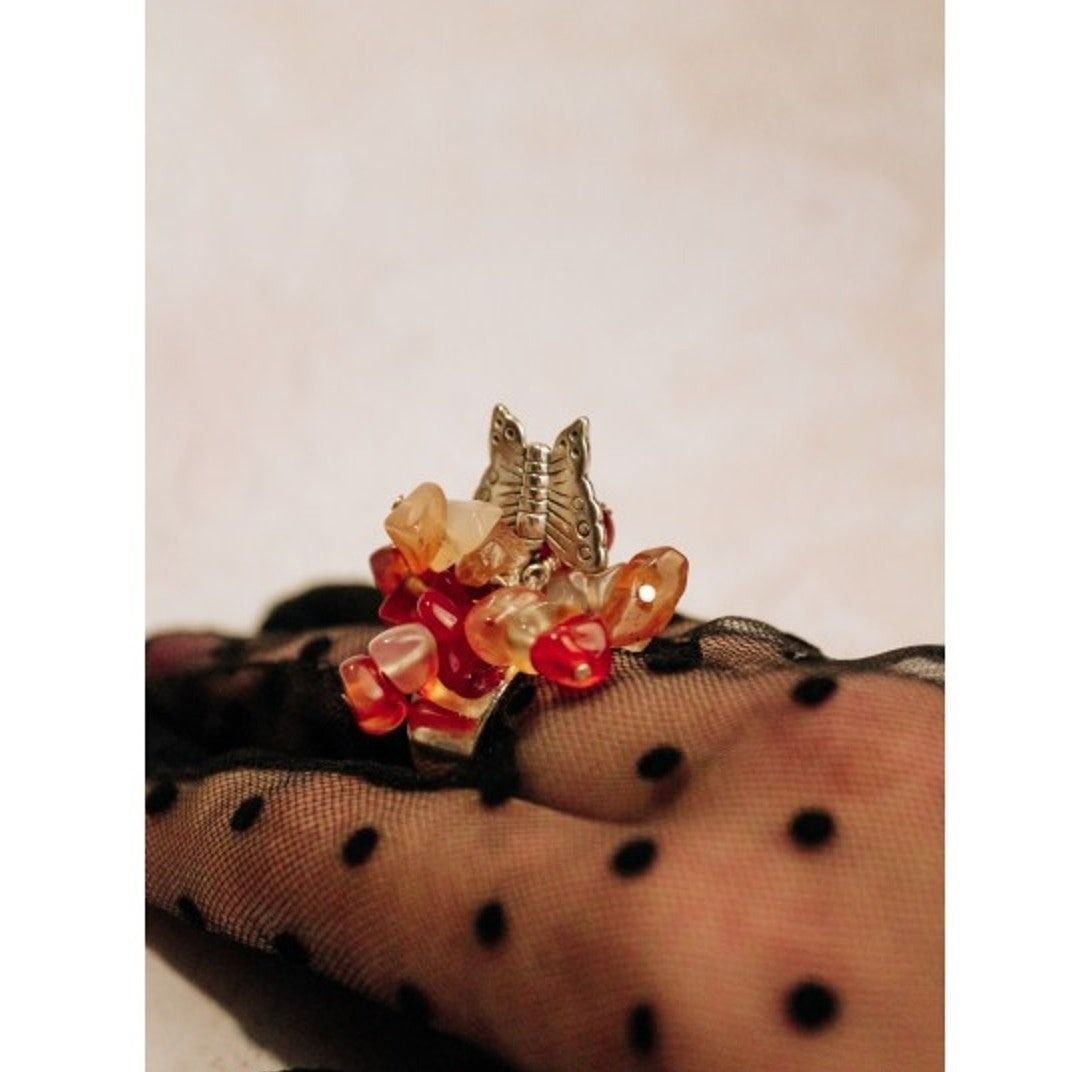 925 Sterling Silver Agate Designer'S Ring Size 6.5