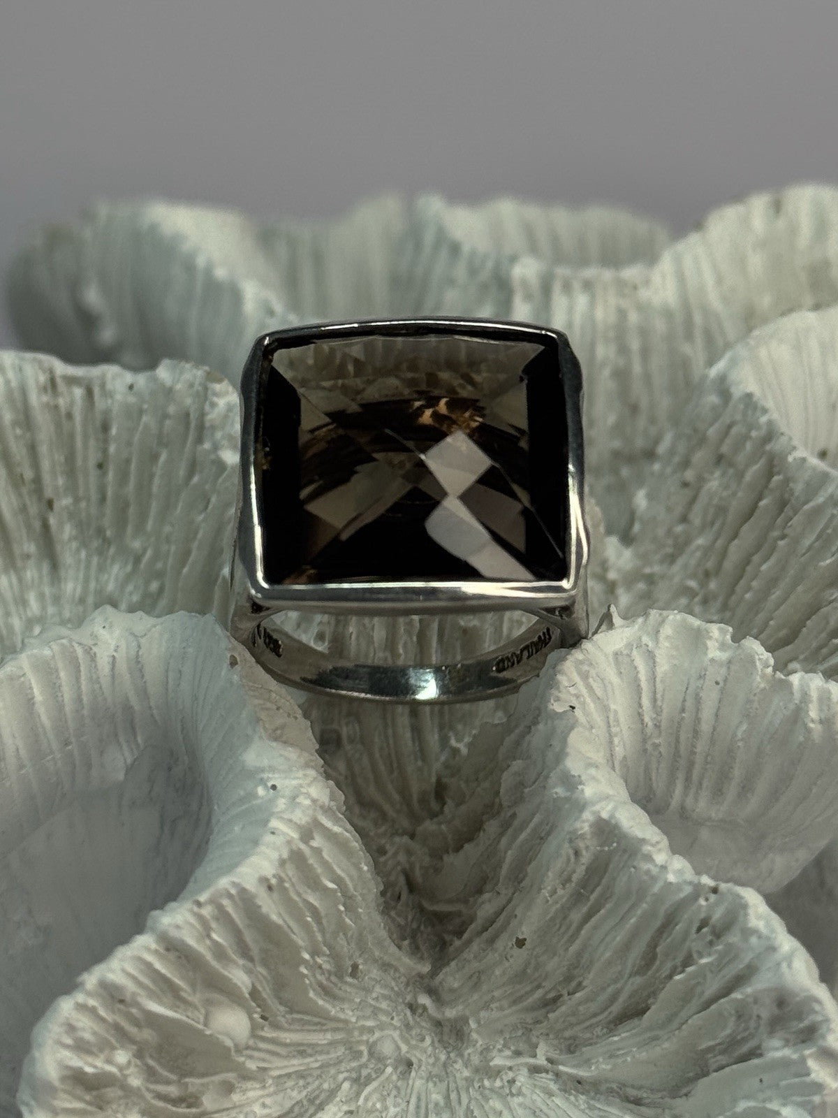 925 Sterling Silver Brown Tourmaline Ring Size 7