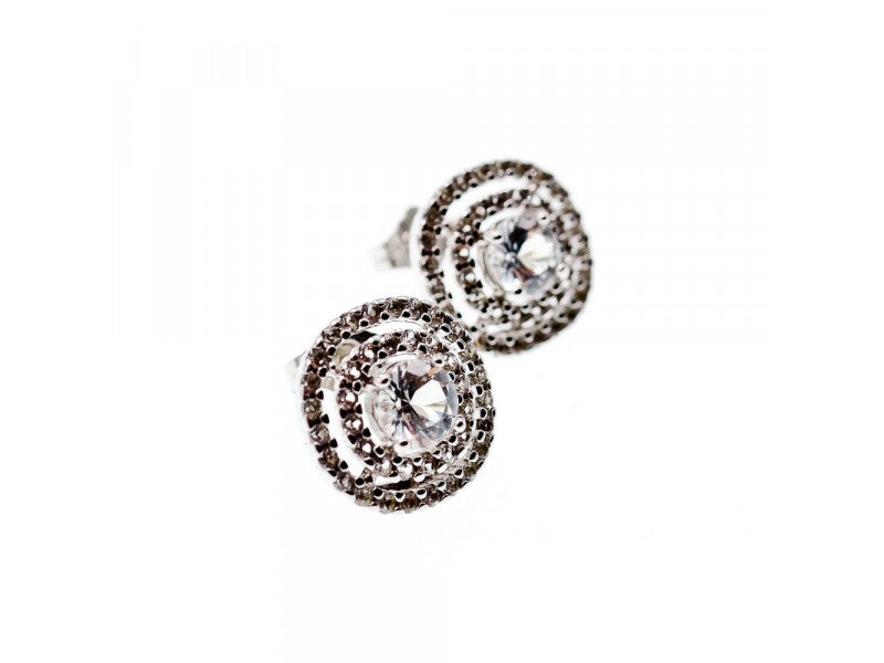 925 Sterling Silver CZ "Holiday" Stud Earrings
