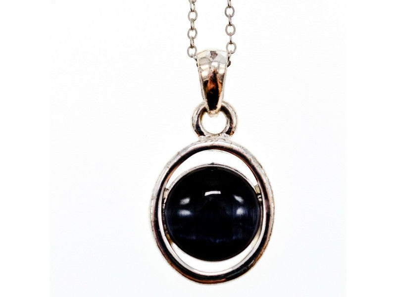 925 Sterling Silver Black Onyx Chain With Pendant