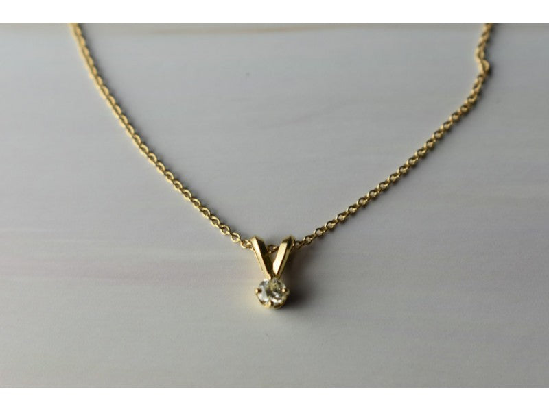 10K Yellow Gold Diamond Chain with Pendant