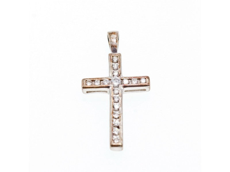 925 Sterling Silver CZ Cross Pendant