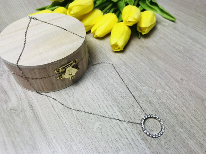 925 Sterling Silver CZ Chain With Pendant