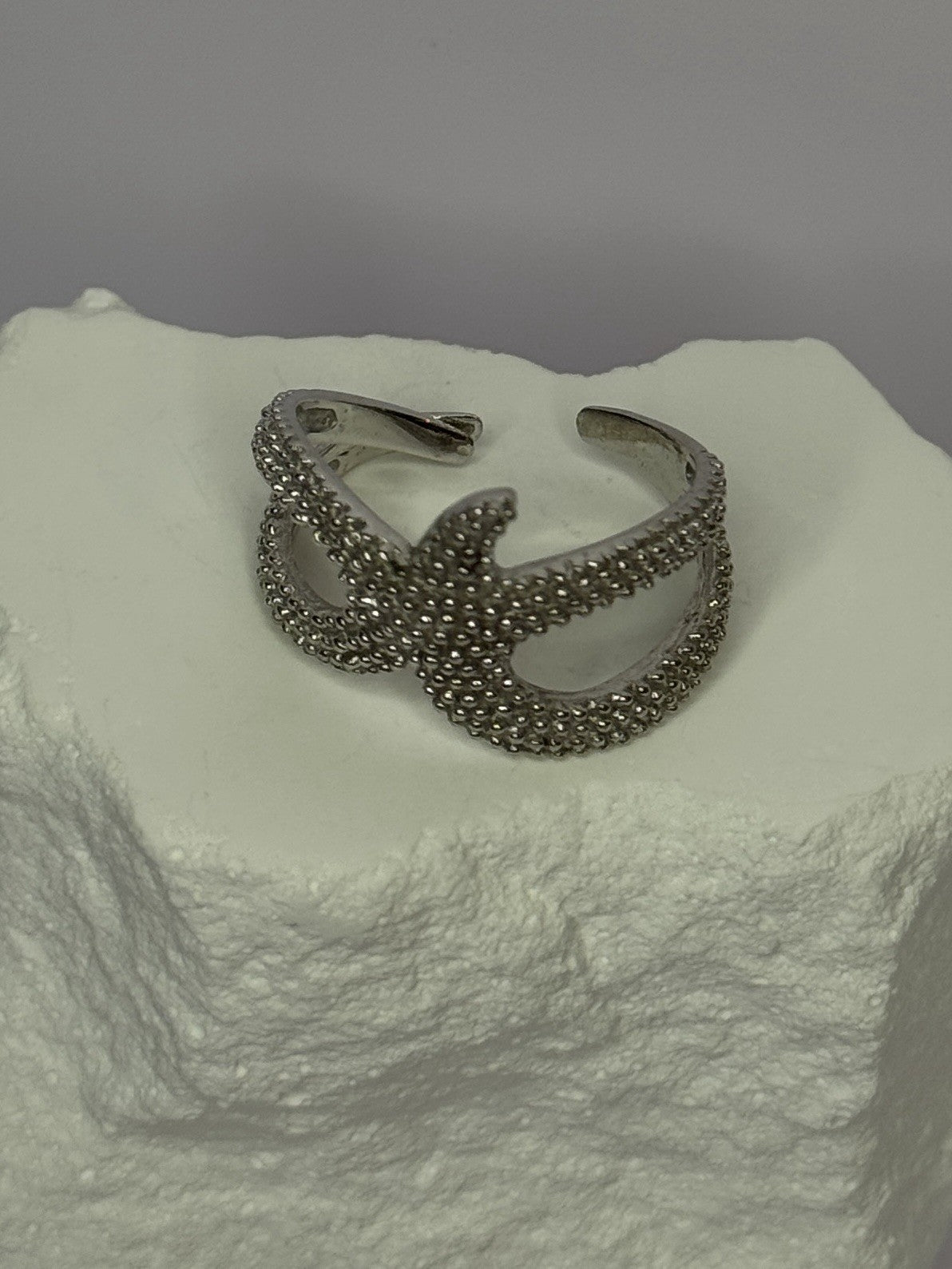 925 Sterling Silver "Sea Star" Ring Size 6-7 (Adjustable)