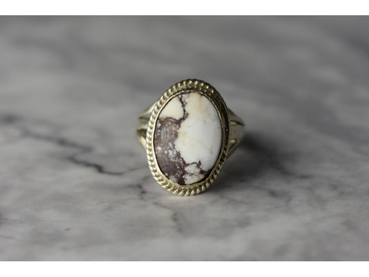 Vintage 925 Sterling Silver Moss Agate Ring Size 5.5