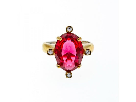 925 Sterling Silver Gold Plated Alpanite & CZ Set