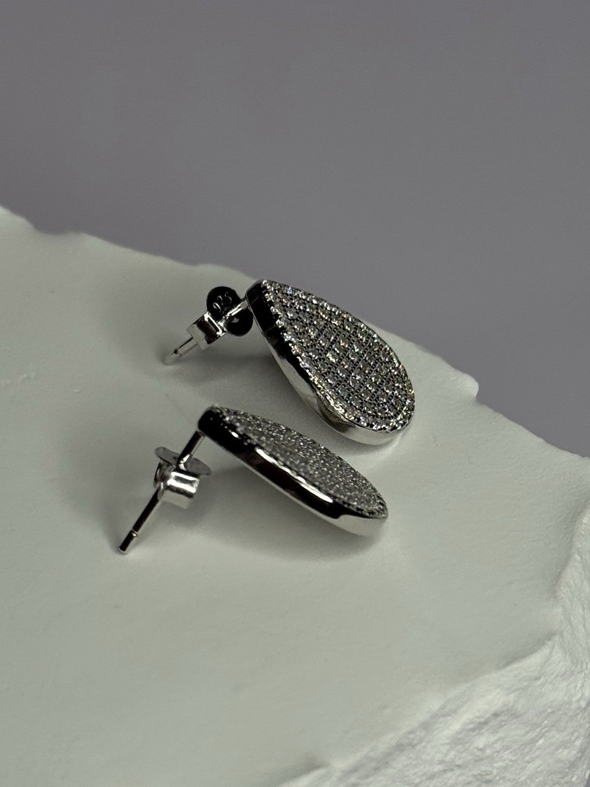 925 Sterling Silver Drop CZ Earrings Length 0.65 Inch