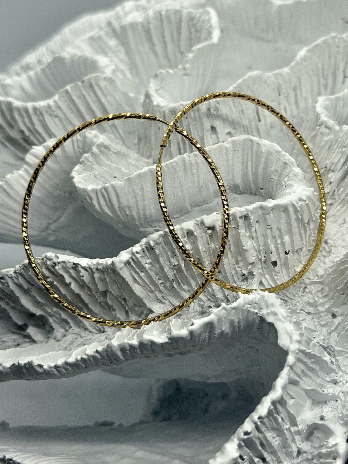 Classic Italy 925 Sterling Silver Gold Plated Hoop Earrings