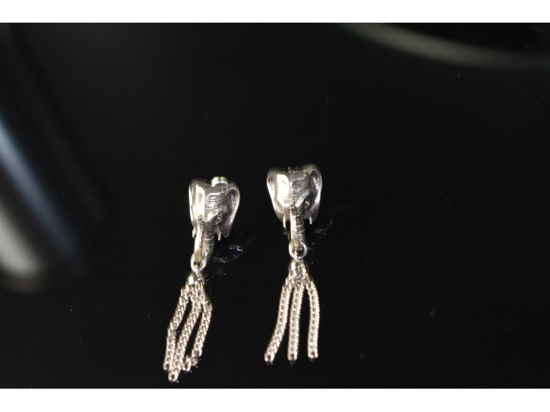 925 Sterling Silver "Elephant" Earrings Italy