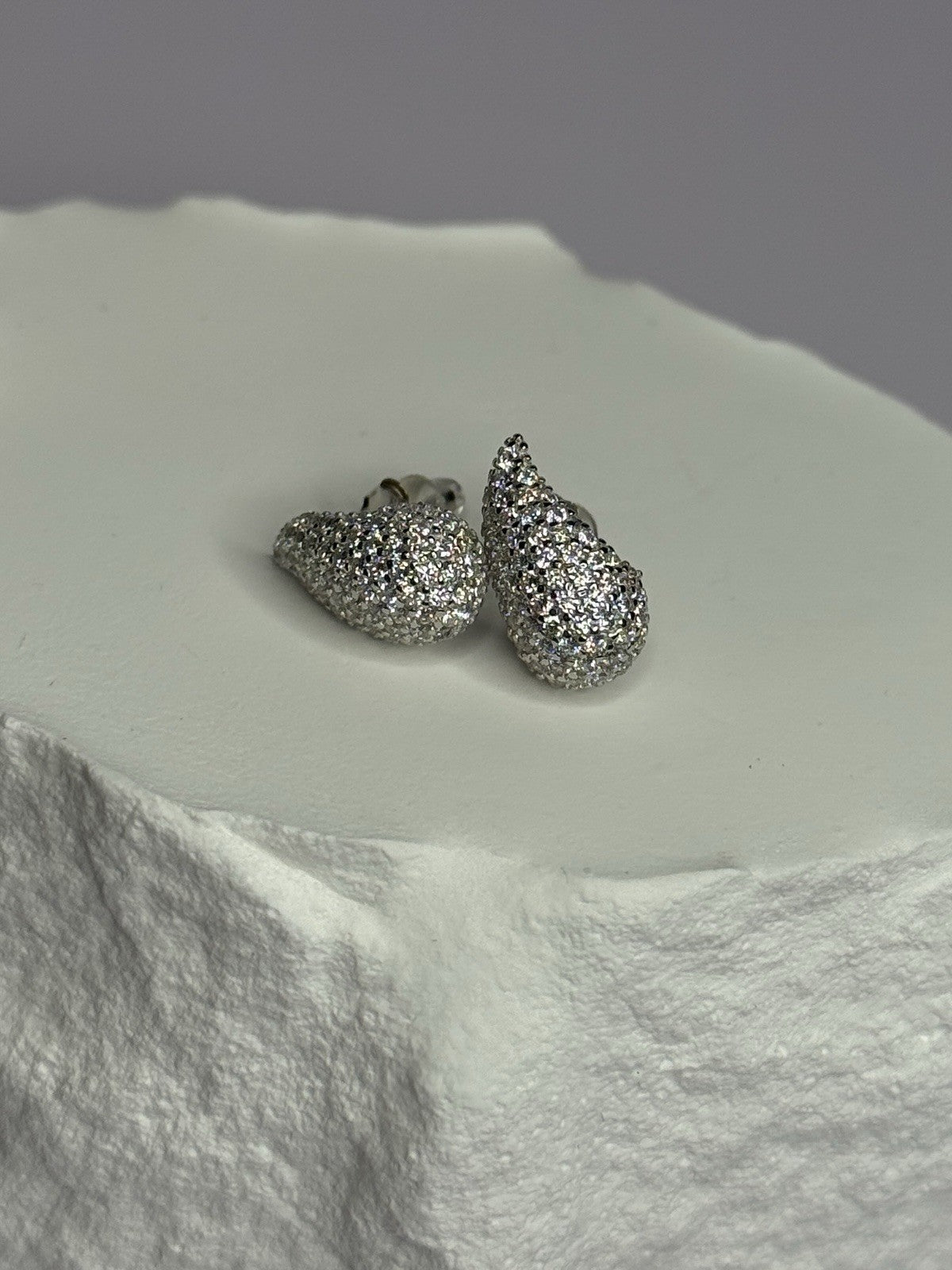 925 Sterling Silver Beautiful CZ Earrings Length 0.55