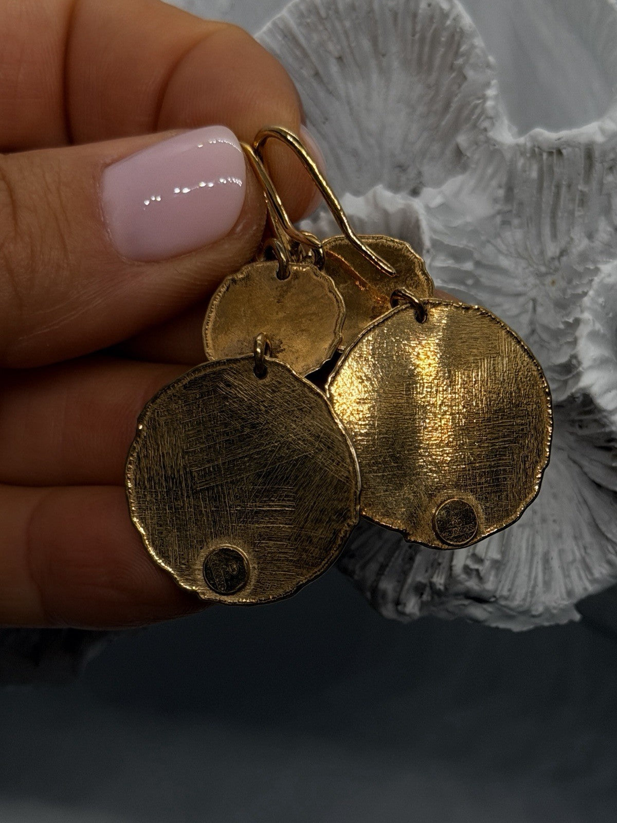 Elegant Classy Italy Gold Plated 925 Sterling Silver Drop Earrings