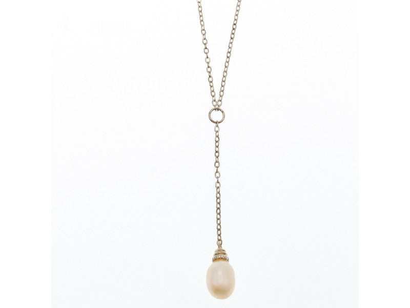 925 Sterling Silver Pearl Necklace Italy