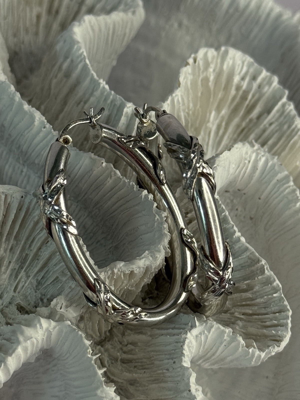 Classy 925 Sterling Silver Earrings Length 1.60 Inch
