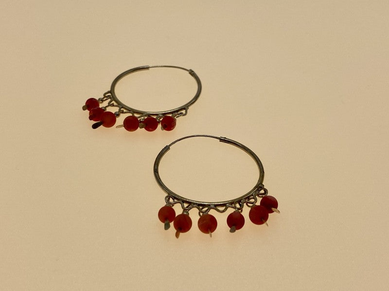 Vintage 925 Sterling Silver "East" Agate Earrings