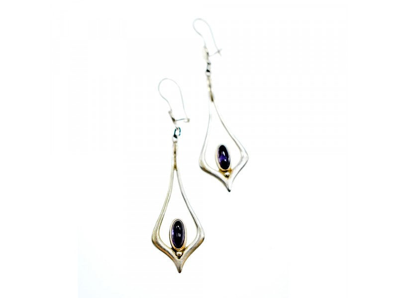925 Sterling Silver Amethyst Earrings