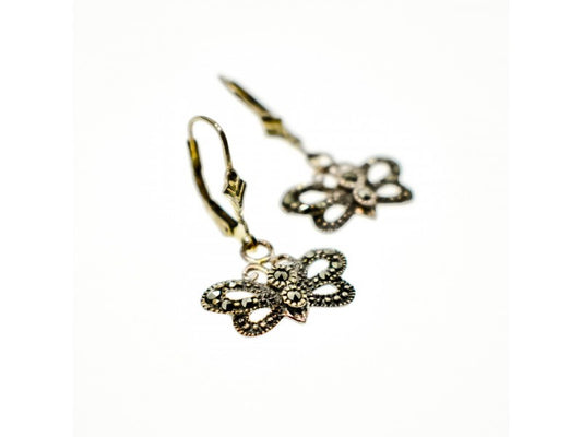 Vintage 925 Sterling Silver Marcasites "Butterflies" Earrings